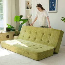 Full 8” Folding Mattress with Handles, Tufted Foldable Bed-Guest-Floor Sleeping-54x75x8 $150 Firm