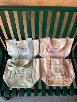 New Trader Joe’s pastel stripes mini tote.