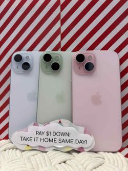 Apple iPhone 15 - Pay $5 DOWN AVAILABLE - NO CREDIT NEEDED