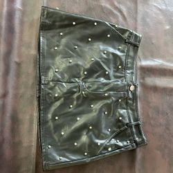 Black Leather Skirt 