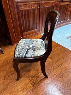 Vintage Chair w/Cathedral Scene Upholstry
