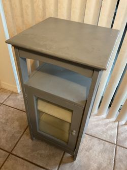 Gray accent table — project piece