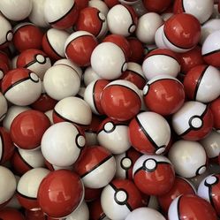 50 Red 2 Inch Pokéballs w/ Pokémon Action Figure Toy Inside