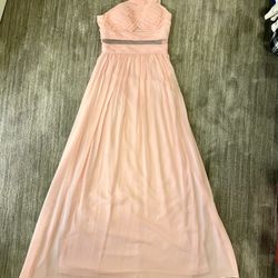 Pink  A-line One-Shoulder Bridesmaid/ Prom Dress 