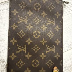 Louis Vuitton Neverfull Pouch Brown W Red Interior