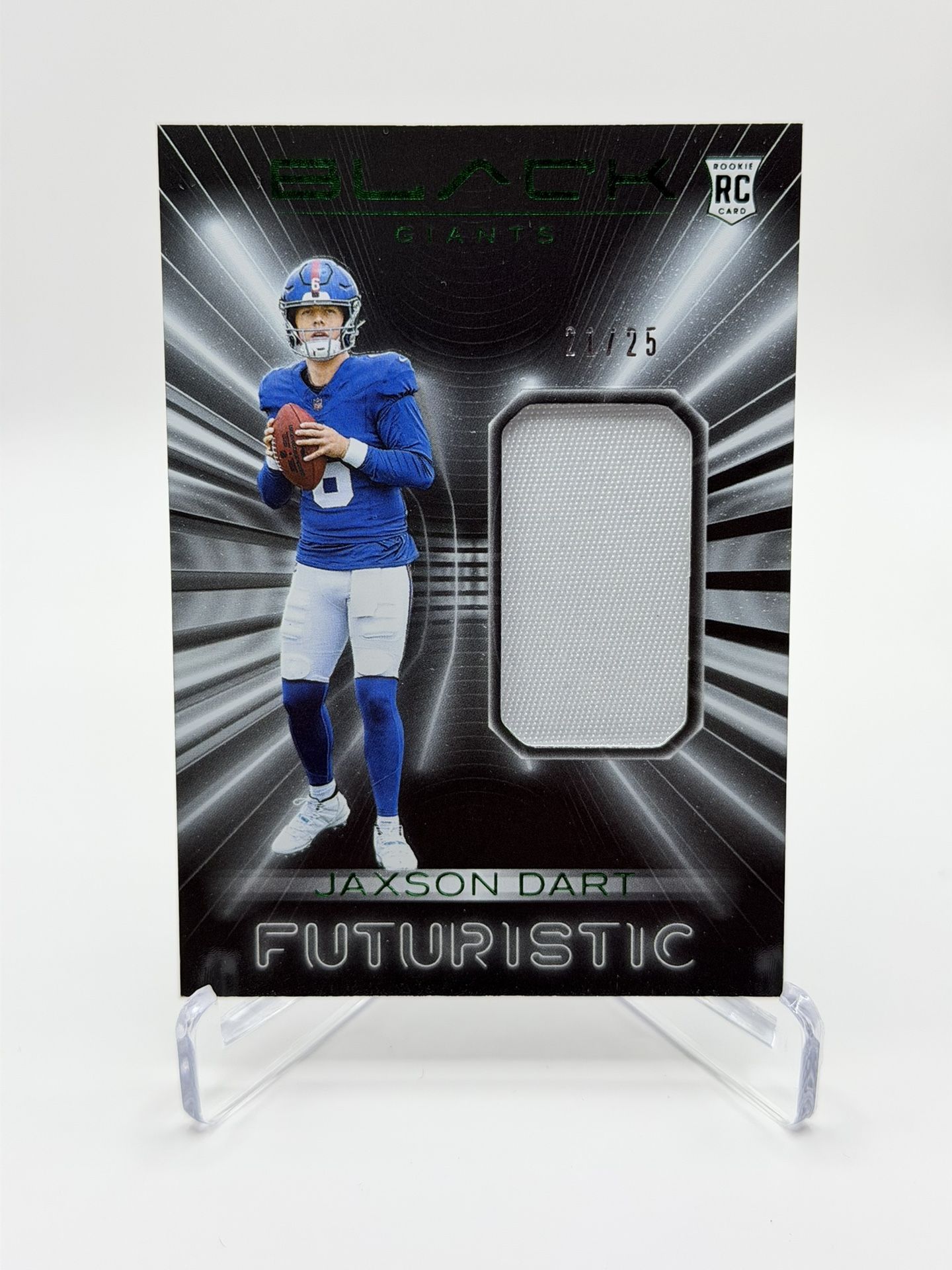 π₯ 2024 Panini Black Jaxson Dart FUTURISTIC RC Patch /25 π₯
