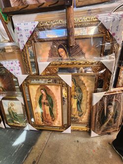 Virgen De Guadalupe Cuadro Chico, mediano o Grande Con espejo