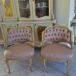 Antique Italian Venetian Baroque Style Accent Chairs 