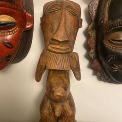 Wooden Hand Carved Figurine African 
