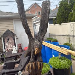 Like 6’  Foot, Tall hand Made Eagle With The Stand. Nice Piece Of Art .