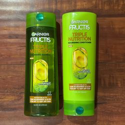 Garnier Fructis Triple Nutrition Nourishing Shampoo And Conditioner; Dry To Very Dry Hair 12.5 oz Each  (2 For $5)