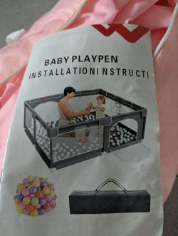 Baby Playpen, 79" X 63" Large Baby Playard Playpen for Babies and Toddlers, Play Pens for Indoor & Outdoor with 50 Ocean Balls, Anti-Fall Sturdy Safet