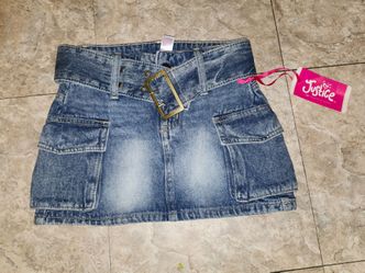 Justice girls denim skirt new