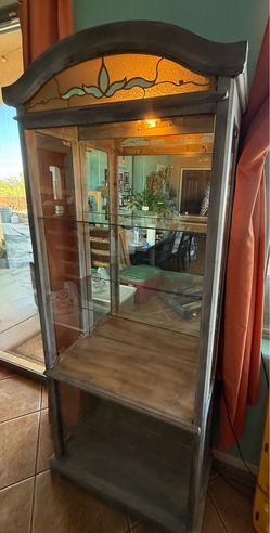 Lighted refinished Curio cabinet
