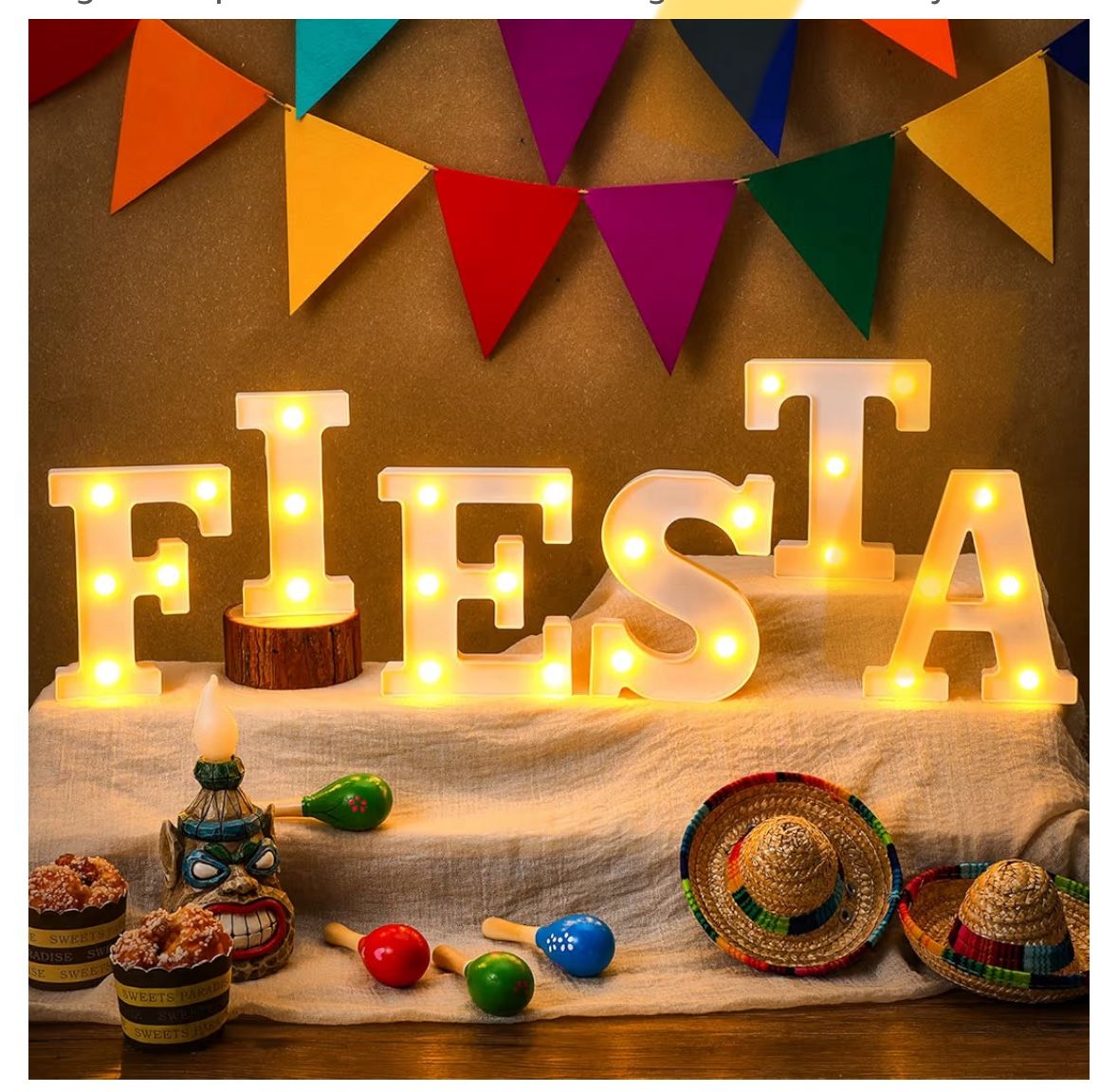 Mexican Party FIESTA Letter Led Lights Party Decoration