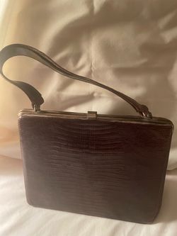 Beautiful Vintage C1960, Sterling, Alligator Skin Top Hand Purse. $150