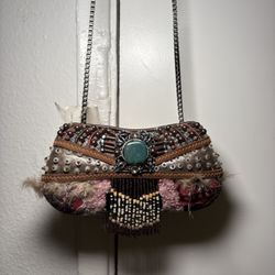 Mary Frances Beaded Embellished Mini Shoulder Bag Purse Vintage Boho 7” New