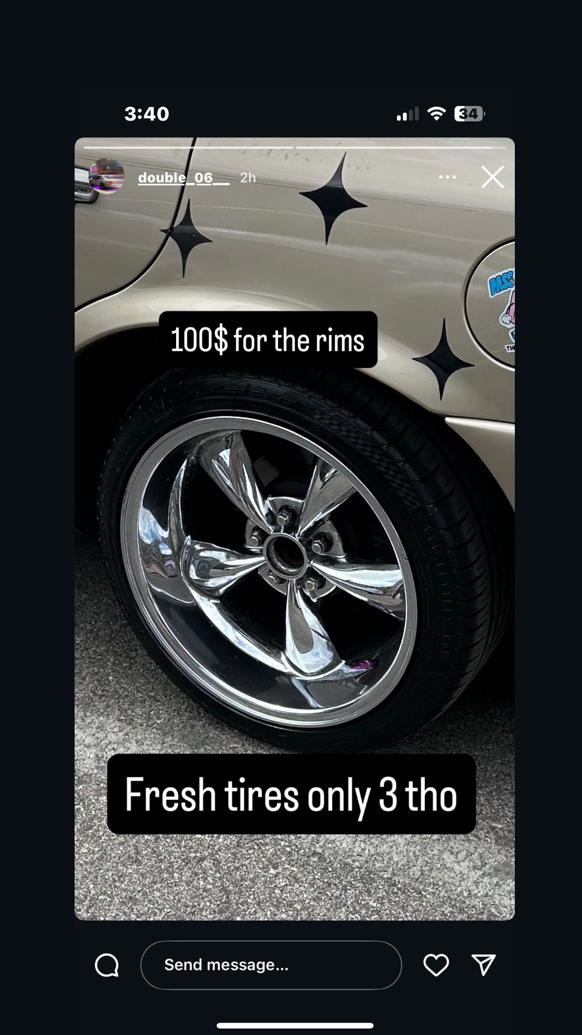 3 17inch Chrome Mustang Wheels