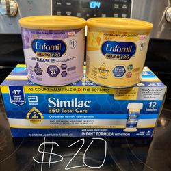 baby formula: enfamil, dr browns 