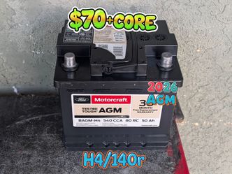AGM Car Battery Group Size 140r/H4