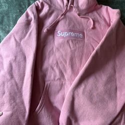 Supreme Box Logo Hooded Sweatshirt PINK 