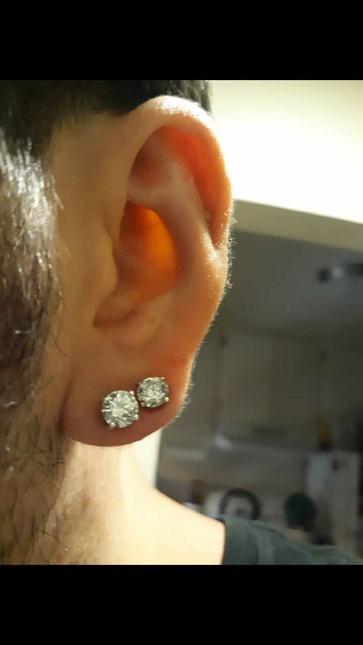 2 pair diamond stud earrings (2 sets)