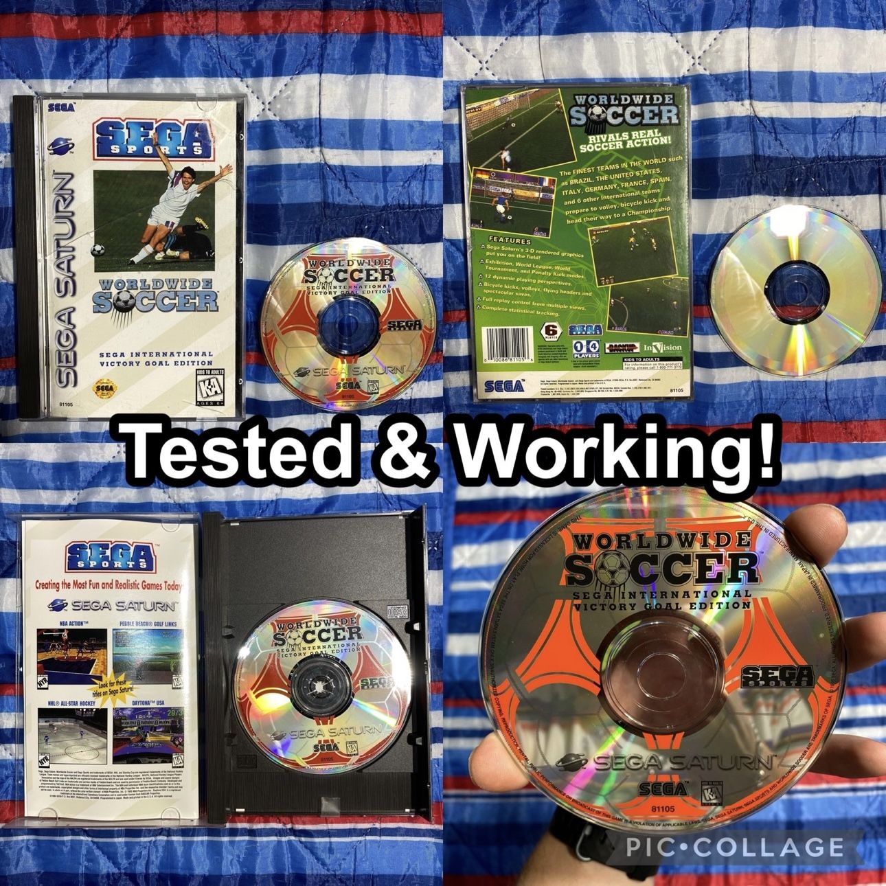Sega Sports Worldwide Soccer (Sega Saturn, 1995) CIB Complete + Manual