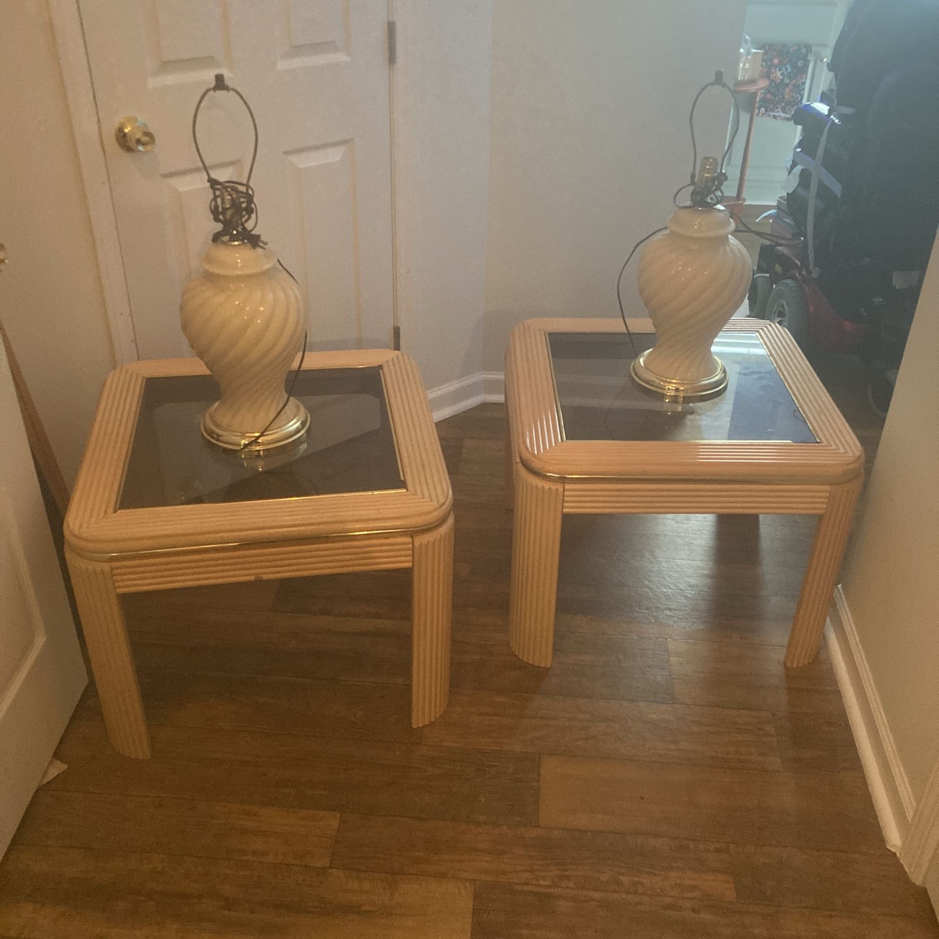 Beach Style End Tables And Sea Shell Lamps