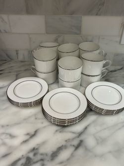 Lenox Kate Spade Cypress Point coffee mugs and saucers