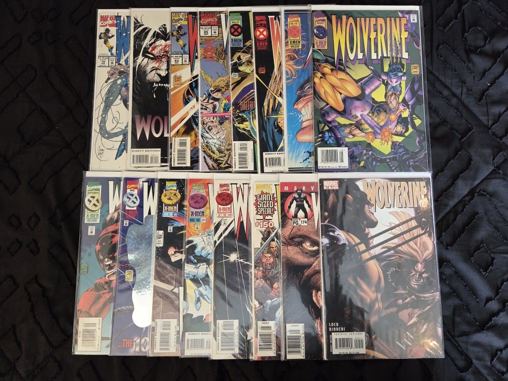 Wolverine Comic Book Lot Of 16! Marvel Comics. Vintage. Keys. Mixed Lot.