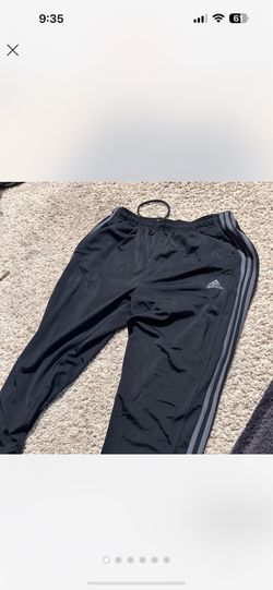 Adidas black and grey track pants