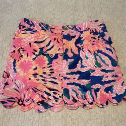 NWOT Beautiful Lilly Pulitzer Skirt Skort Hot Pink Blue Skort Size 0 XS