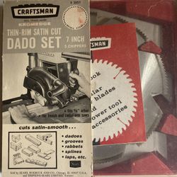 Craftsman 7” Thin Rim Satin Cut Dado Set 93257 7pc USA Vintage