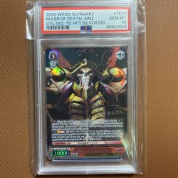 Weiss Schwarz Tcg Card Ruler Of Death Ainz Silver Signature Psa 10