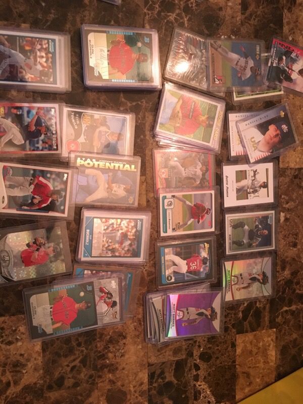 Lot of 45 Red Sox cards, mostly rookies, w/ top loaders