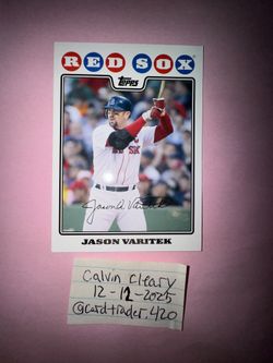 2008 Topps Baseball Jason Varitek #BOS4 Boston Red Sox MLB Baseball
