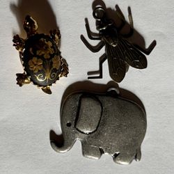 2 Brooches And One Unique Pendant 