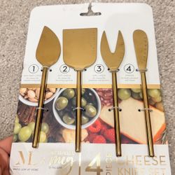 Golden Cheese Knives Set