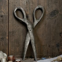 Oversized Decorative Wooden Scissors Wall Decor • 30”