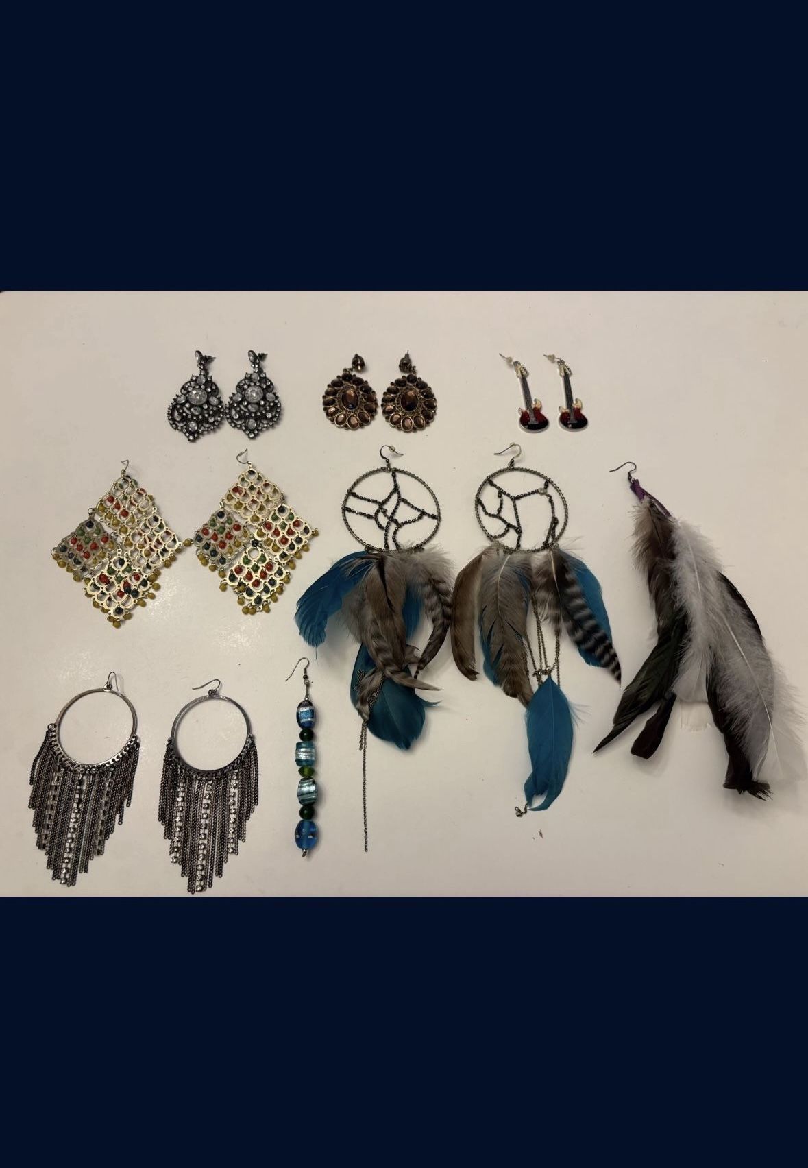 Lot of 6 Pairs of Earrings & 2 Single Earrings