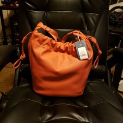Brand New Orange Faux Leather Purse
