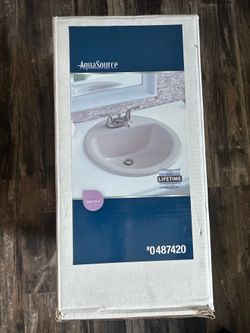 NEW AquaSource 048-7420 Drop-In Bathroom Sink – Sealed in Box – Never Installed