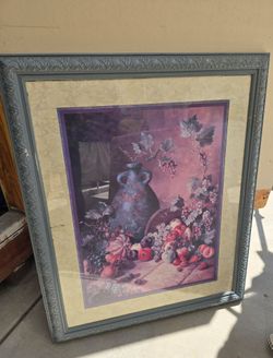 Vintage Home Interiors Renaissance Harvest Framed Art Print 28" x 34"