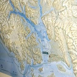 3D Topographical Map of Glacier Bay Alaska 
