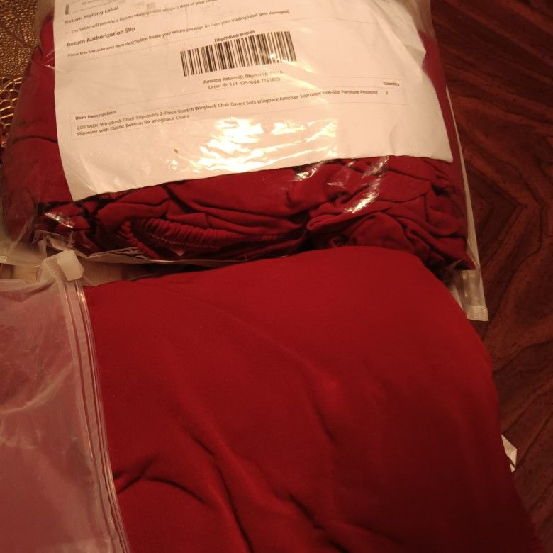 New 2 Wingback Chair Covers Rust Color