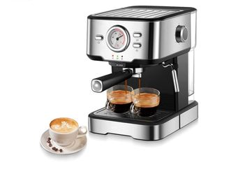 Gevi Coffee machine Coffee Machine, Household Coffee Maker Home Espresso Coffee Machine Semi-Automatic Cafe Maker Steam Milk Foam 1.5L Espresso /20Bar