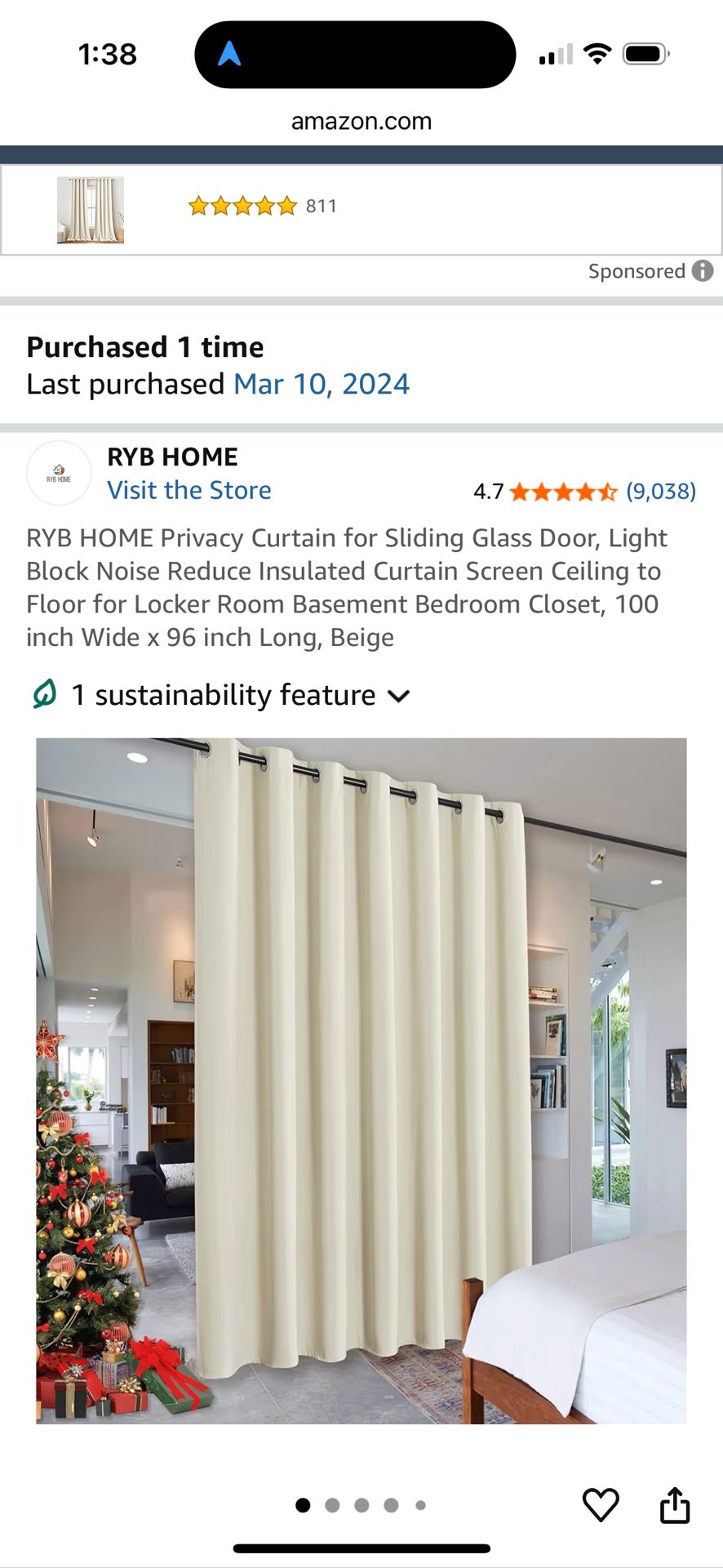 Rub Home Privacy Curtain 100inx96in