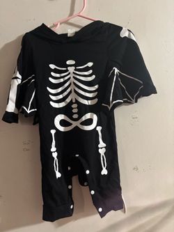 Halloween baby bat skeleton