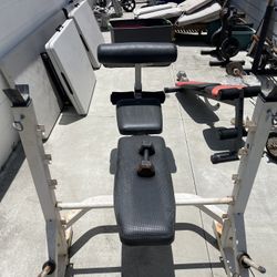 Weight Bench And Weights 