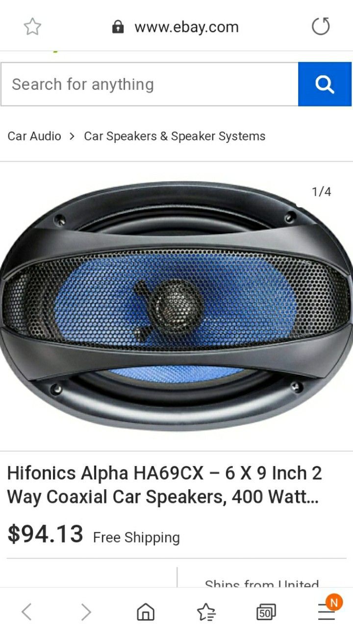 BRAND NEW HIFONICS AlPHA 6x9" COAXIAL SPEAKER WITH 400 WATT MAX POWER FIRM $75